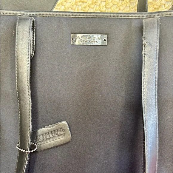 Authentic Coach Black Neoprene Tote Leather Trim Work Laptop Bag Y2K RARE - Picture 9 of 15
